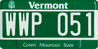 VT license plate WWP051