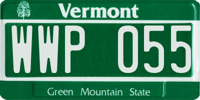 VT license plate WWP055