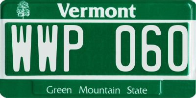 VT license plate WWP060