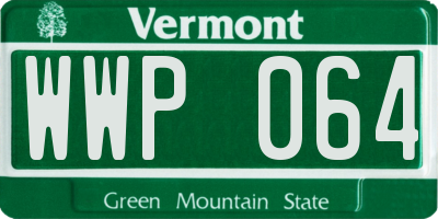 VT license plate WWP064