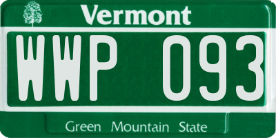 VT license plate WWP093