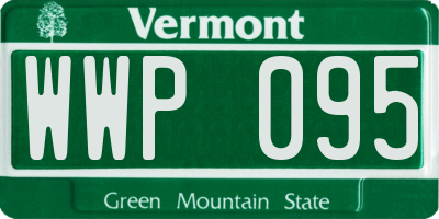 VT license plate WWP095