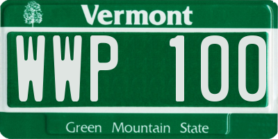 VT license plate WWP100