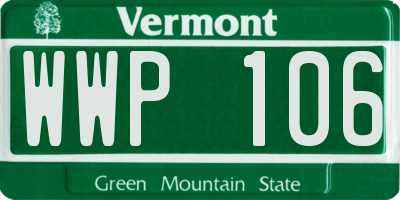 VT license plate WWP106