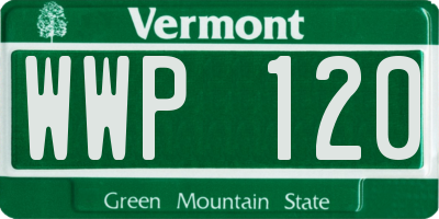 VT license plate WWP120