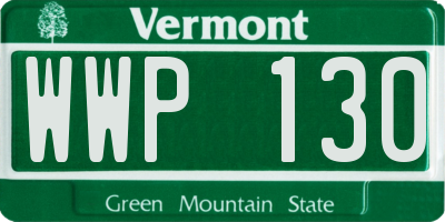 VT license plate WWP130