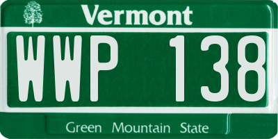 VT license plate WWP138