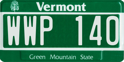 VT license plate WWP140
