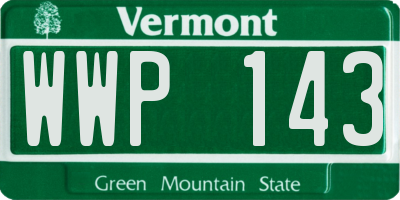 VT license plate WWP143