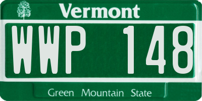VT license plate WWP148