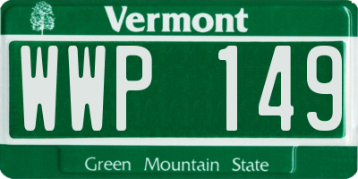 VT license plate WWP149