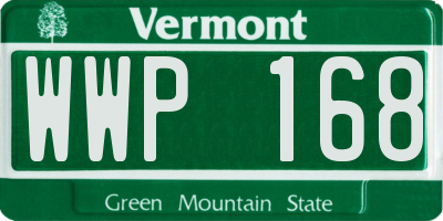 VT license plate WWP168