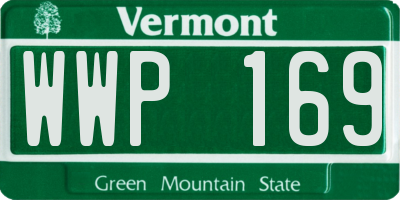 VT license plate WWP169