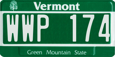 VT license plate WWP174