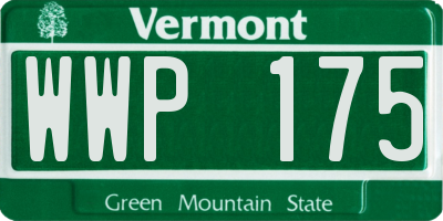 VT license plate WWP175
