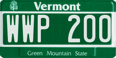 VT license plate WWP200