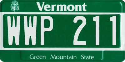 VT license plate WWP211