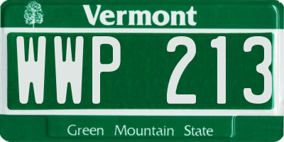 VT license plate WWP213