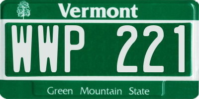 VT license plate WWP221