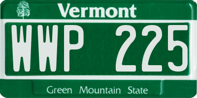 VT license plate WWP225