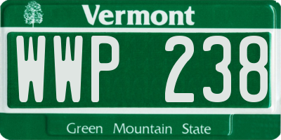 VT license plate WWP238
