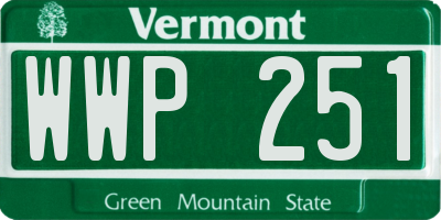 VT license plate WWP251