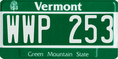 VT license plate WWP253