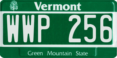 VT license plate WWP256
