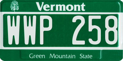VT license plate WWP258