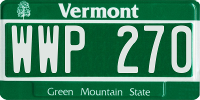 VT license plate WWP270