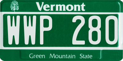 VT license plate WWP280