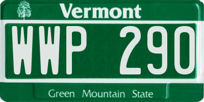 VT license plate WWP290