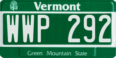 VT license plate WWP292