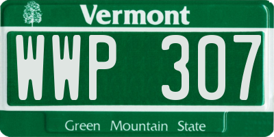 VT license plate WWP307