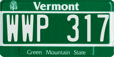 VT license plate WWP317