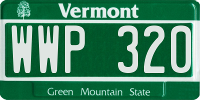 VT license plate WWP320
