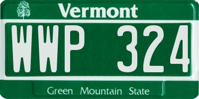 VT license plate WWP324