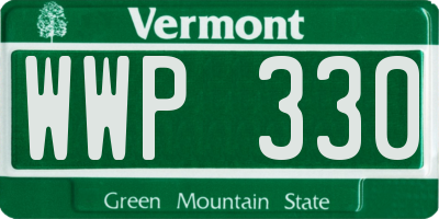 VT license plate WWP330