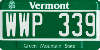 VT license plate WWP339