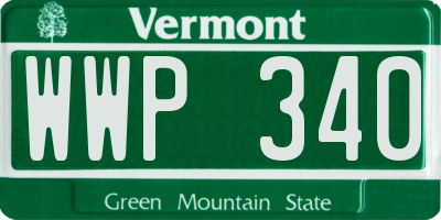 VT license plate WWP340