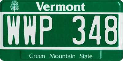 VT license plate WWP348