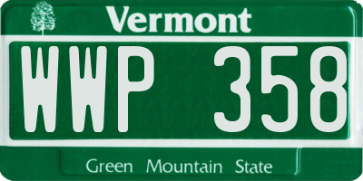 VT license plate WWP358