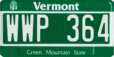 VT license plate WWP364