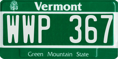 VT license plate WWP367