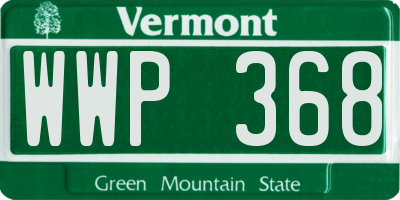 VT license plate WWP368