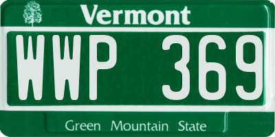 VT license plate WWP369