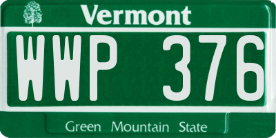 VT license plate WWP376