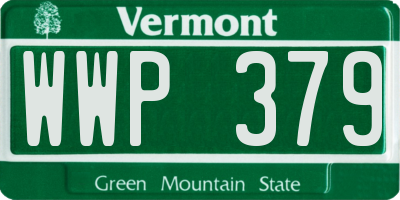 VT license plate WWP379