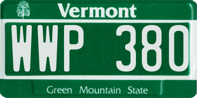 VT license plate WWP380