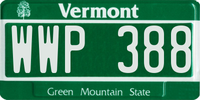 VT license plate WWP388